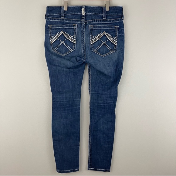 ARIAT Womens R.E.A.L Mid Rise Icon Stackable Straight Leg Skinny Jeans - Picture 6 of 11